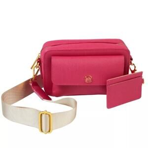 NWT Joy Clean & Chic Saffiano Leather Crossbody Camera Bag with Card Case Pink